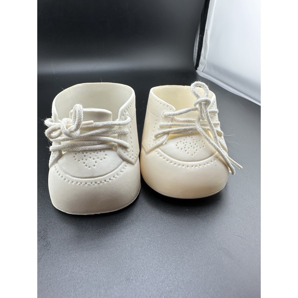 Cabbage Patch Kids Doll Vtg Coleco White Plastic Shoes Oxford High Tops Laces OK